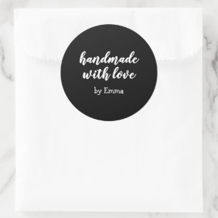 Adesivo Preto e Branco Personalizado Feito à Mão com Amor