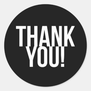 Adesivo Preto e Branco Simples Obrigado