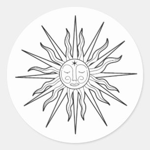Adesivo Preto e Branco Sol Caprichoso Aniversário