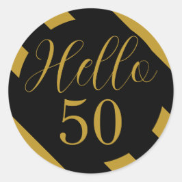Adesivo Preto e Dourado Olá 50 Listra Diagonal