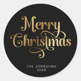 Adesivo Preto e Dourado Retrorador de Feliz Natal Personal