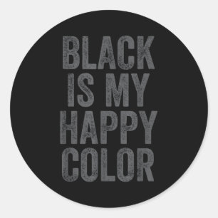 Adesivo Preto É Minha Cor Feliz Goth Emo Divertido Sarcást