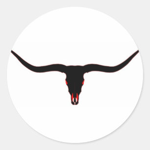Adesivo Preto e vermelho do crânio de Longhorn