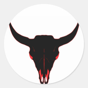 Adesivo Preto e vermelho do crânio do bisonte