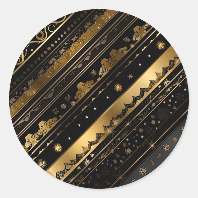 Adesivo Preto Elegante E Dourado Diagonal Strike (Frente)