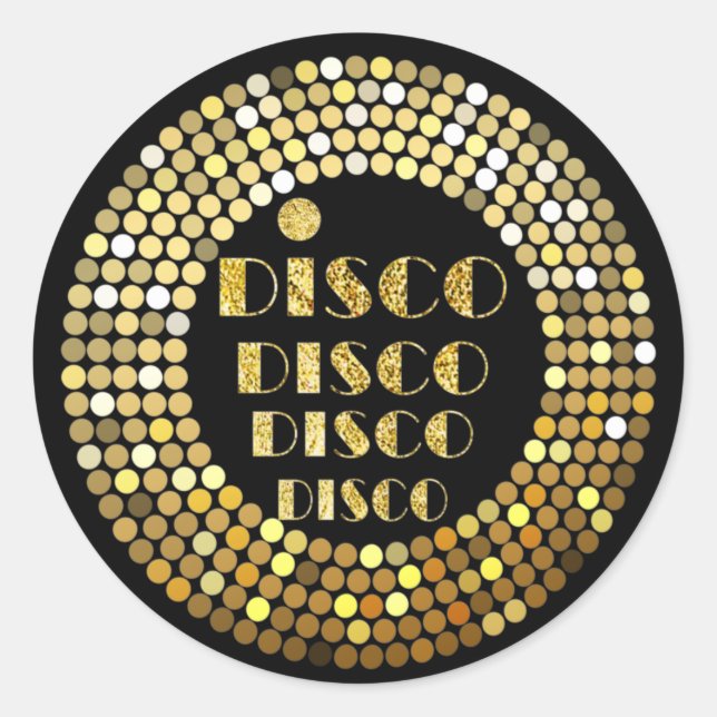 Adesivo preto, festa da discoteca, obrigado que você marqu (Frente)