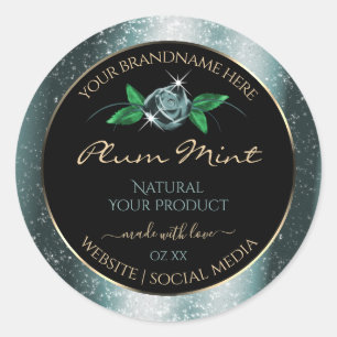 Adesivo Preto Floral com Rótulos de Produto da Largura Esc