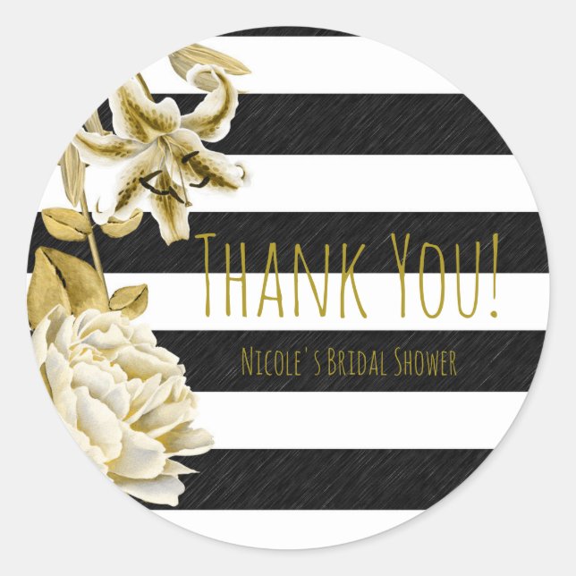 Adesivo Preto Floral Dourado e Preto Branco Estimulado Fav (Frente)