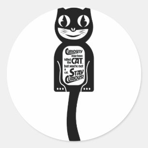 Adesivo Preto Gato Curioso