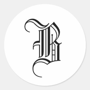 Adesivo Preto inglês velho do selo "B" do convite do