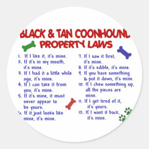 Adesivo PRETO & leis 2 da propriedade do COONHOUND do TAN