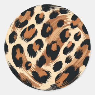 Adesivo Preto Marrom Creme Pintado Leopardo Estampa Animal