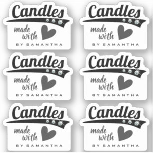 Adesivo Preto moderno e Cinzas feitas com velas cardíacas