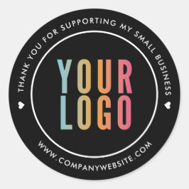 Adesivo Preto Obrigado Por Apoiar Minha Pequena Empresa