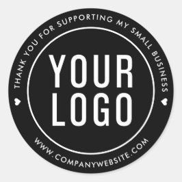 Adesivo Preto Obrigado Por Apoiar Minha Pequena Empresa