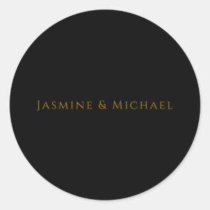 Adesivo Preto & Ouro Mínimo Nome Próprio Fofo