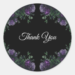 Adesivo Preto Púrpura Floral Elegante Gótico