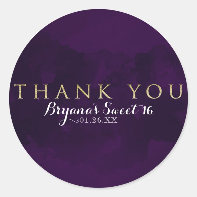 Adesivo Preto Roxo e Dourado Vidro Partido Moderno (Frente)