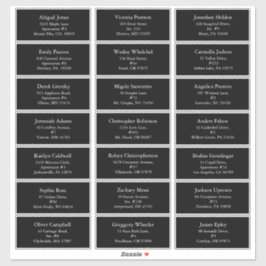 Adesivo Preto Simples Endereço de Convidado para Natal Mod