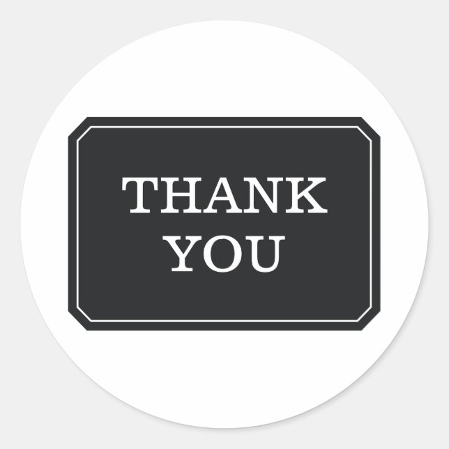 Adesivo Preto, Simplesmente Elegante, Obrigado, palermas (Frente)