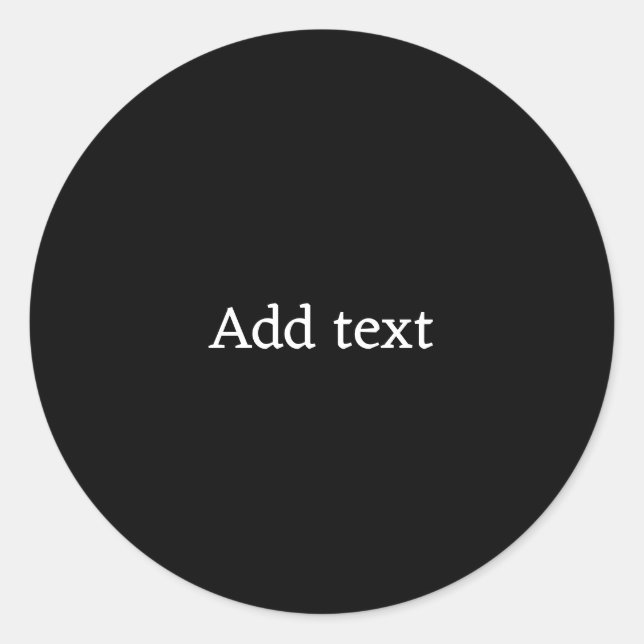 Adesivo Preto sólido com modelo de texto branco (Frente)