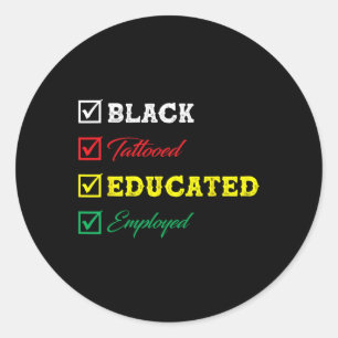Adesivo Preto Tatuado Educado Empregado Afro-Negro