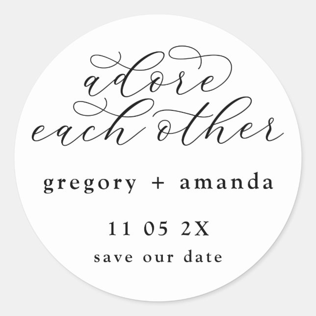 Adesivo Preto tradicional na caligrafia elegante branca (Frente)