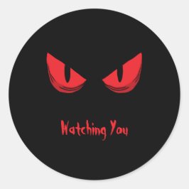 Adesivo Preto Vendo Você Assustador Olhos Vermelhos