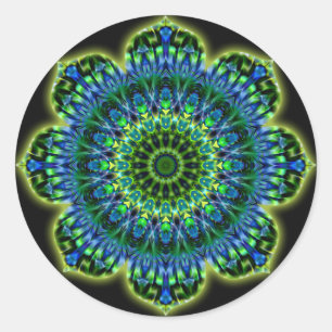 Adesivo Preto verde do azul da mandala