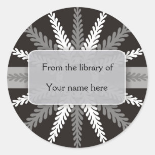 Adesivo Preto White Bookplate - Floco de neve de Cinzas pr