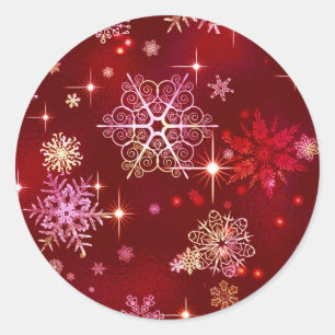 Adesivo Prettiest Snowflakes Padrão Red ID846