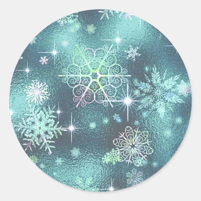 Adesivo Prettiest Snowflakes, Teal ID846 (Frente)