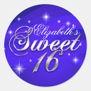 Adesivo Pretty Blue Sparkle Sweet Sixteen