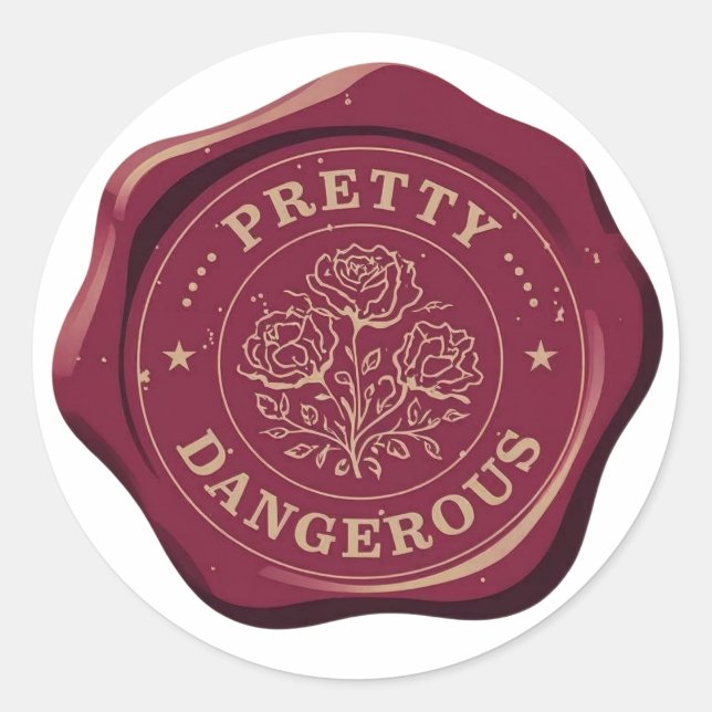 Adesivo pretty dangerous seal wax sticker | historical man (Frente)