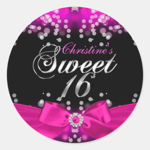 Adesivo Pretty Pink Bow & Sparkle Sweet 16