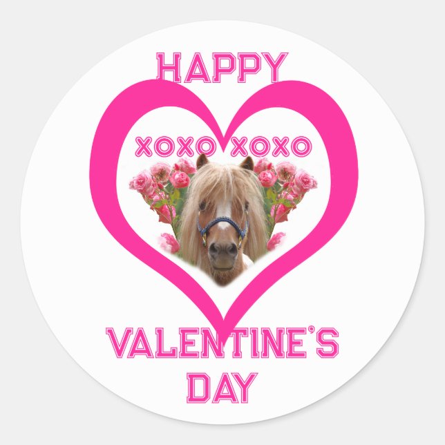 Adesivo Pretty Pony in Pink Valentine's Day for Kids (Frente)