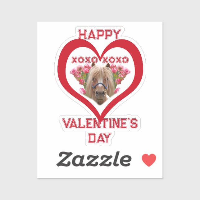 Adesivo Pretty Pony in Red Valentine's Day for Kids (Folha)