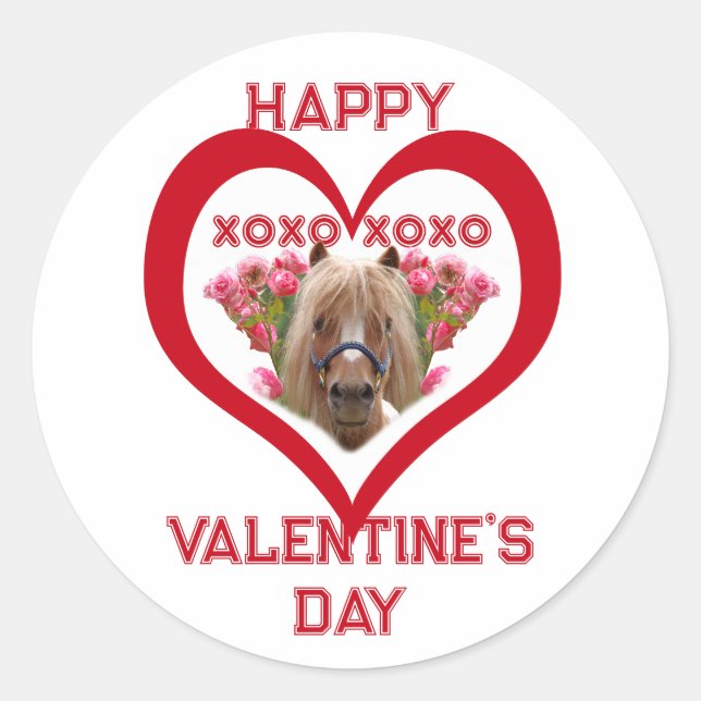 Adesivo Pretty Pony in Red Valentine's Day for Kids (Frente)