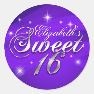 Adesivo Pretty Purple Sparkle Sweet Sixteen