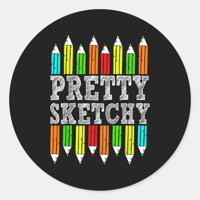 Adesivo Pretty Sketchy Artist Drawing Humor Sketching Colo (Frente)