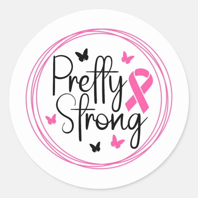 Adesivo Pretty Strong Breast Cancer Awareness (Frente)