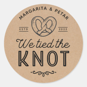 Adesivo Pretzel Bolsas Que Nós Ligamos O Knot Rustic Kraft