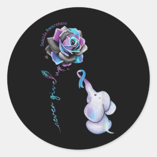 Adesivo Prevenção ao suicídio Sensibilização Elefante Flor