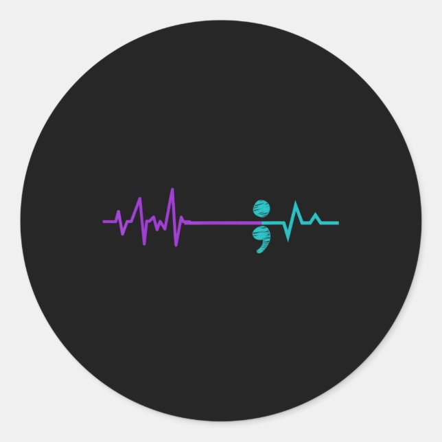 Adesivo Prevenção ao suicídio Sensibilização Semicolon Per (Frente)