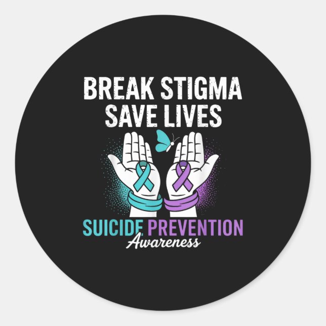 Adesivo Prevenção de Suicídio Suporte Quebre Estigma Consc (Frente)