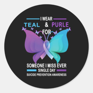 Adesivo Prevenção Sensibilização Eu Visto Teal E Roxo