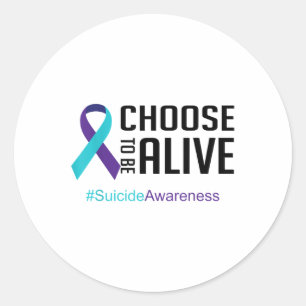Adesivo Prevenção Suicida Sensibilização Teal E Roxo