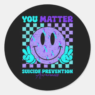 Adesivo Prevenção Suicida Sensibilização Teal E Roxo