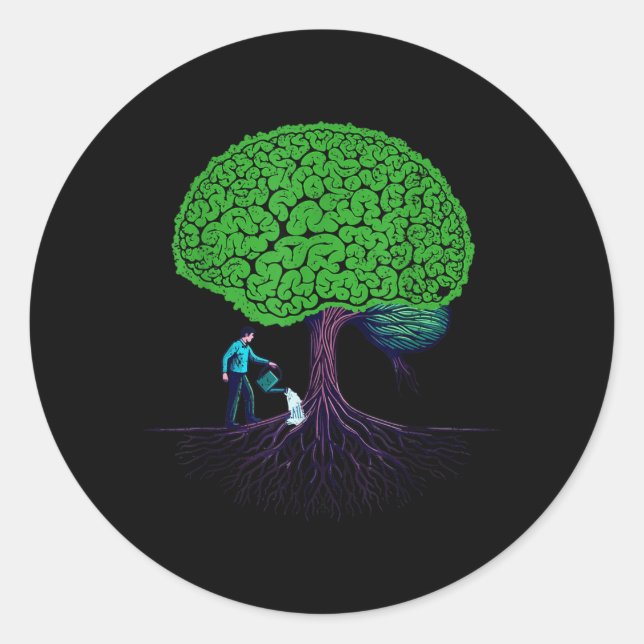 Adesivo Prevenir a Saúde Mental do Cérebro (Frente)