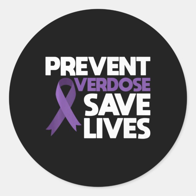 Adesivo Prevenir Superdose Salva Vidas Conscientização sob (Frente)